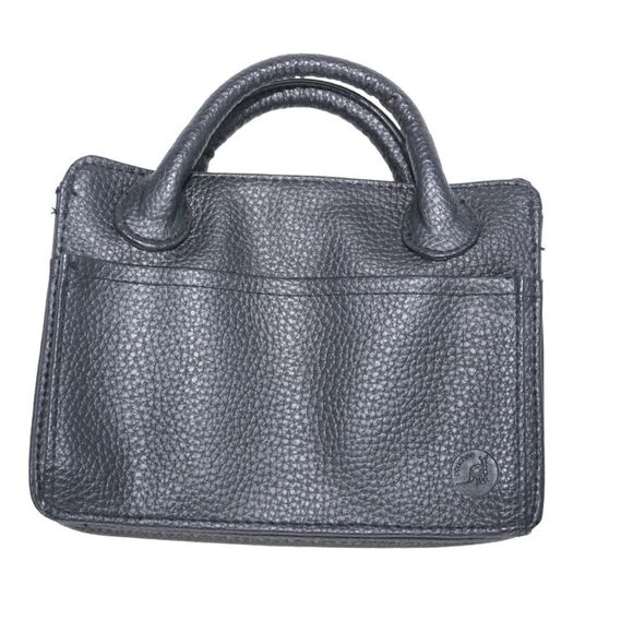 Pouchee Small Black Pebbled Leather Handbag - Picture 2 of 9